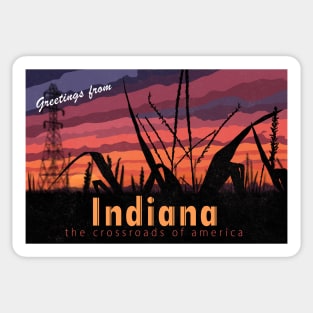 Greetings from Indiana Postcard Sticker